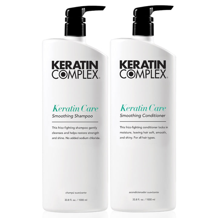 Keratin Care Smoothing Shampoo & Conditioner Liter Duo